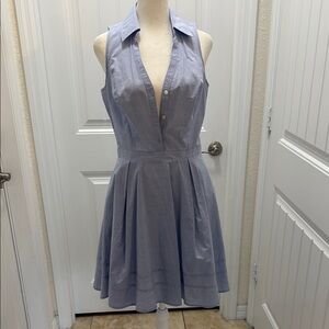 Sleeveless Blue Collared Dress